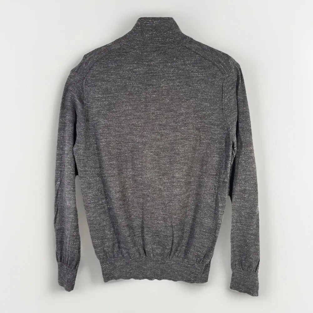 Banana Republic 2011 - Pullover Quarter Zip Sweater - 100% Cotton Men's L Gray